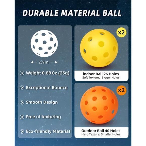 Pickleball Paddles Set of 2 or 4, USAPA Approved Pickleball Set - Picture 5 of 7